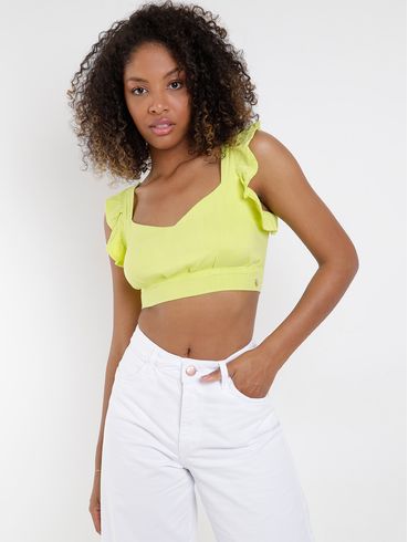 Top Cropped Feminino Verde