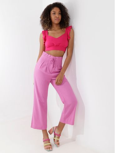Top Cropped Feminino Rosa Pink