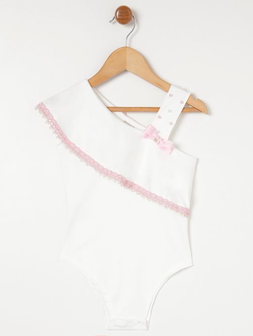 Body Infantil Para Menina - Off white