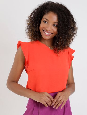 Blusa Regata Feminina Laranja