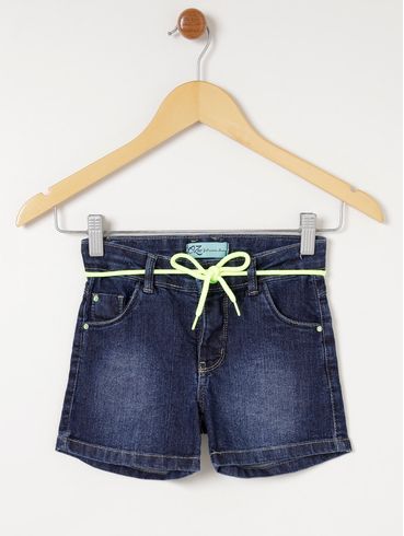 Short Jeans Juvenil Para Menina - Azul