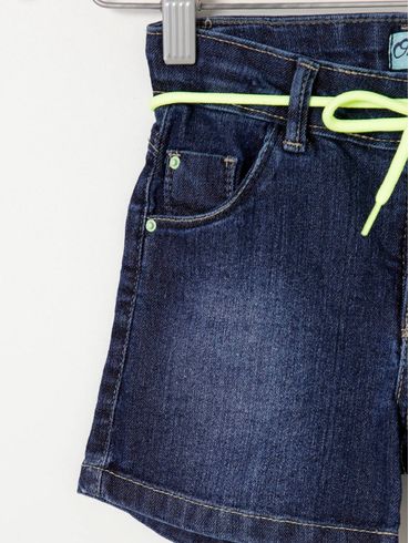 Short Jeans Juvenil Para Menina - Azul
