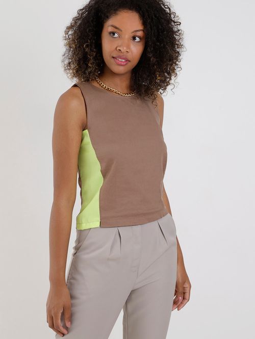 Blusa Regata Autentique Feminina Bege