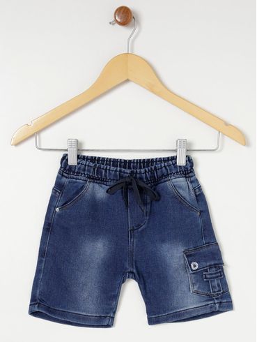 Bermuda Jeans Infantil Para Menino - Azul