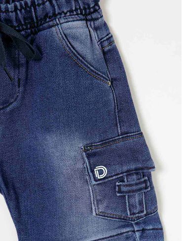 Bermuda Jeans Infantil Para Menino - Azul