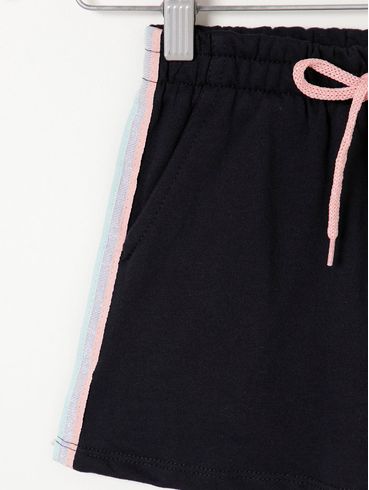 Conjunto Short Saia Infantil Para Menina - Preto
