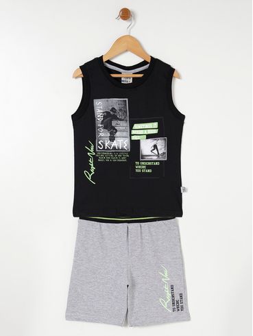 Conjunto Regata Infantil Para Menino - Preto