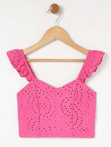 Blusa Regata Laise Juvenil Para Menina - Rosa Pink