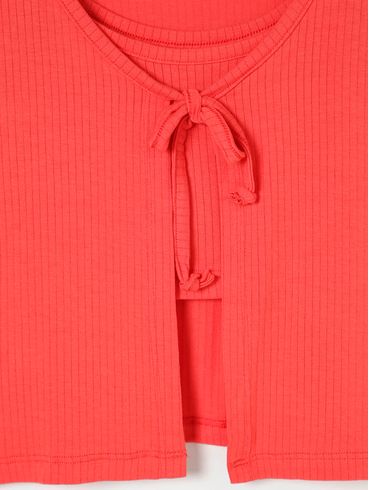 Blusa Cropped Manga Curta Juvenil Para Menina - Laranja