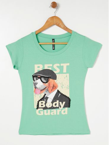 Blusa Manga Curta Feminina Verde