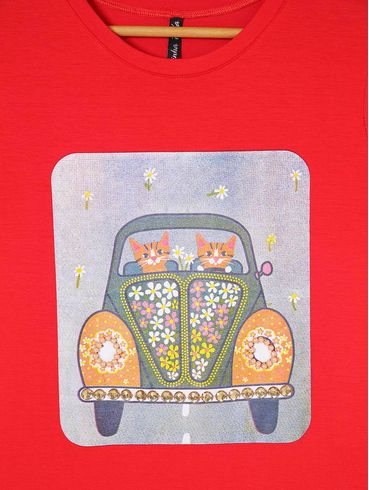 Blusa Manga Curta Feminina Vermelho
