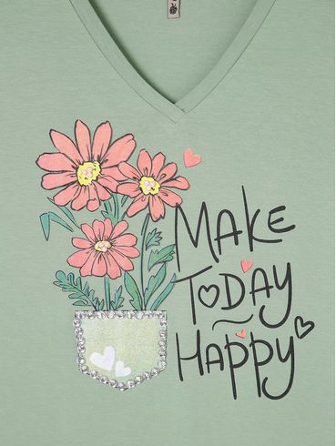 Blusa Manga Curta Feminina Verde