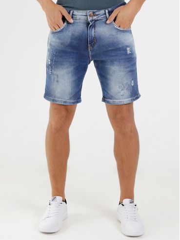 Bermuda Jeans Curta Rock E Soda Masculina Azul