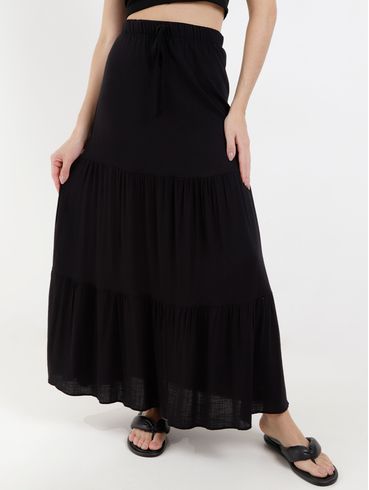 Saia Longa Feminina Preto