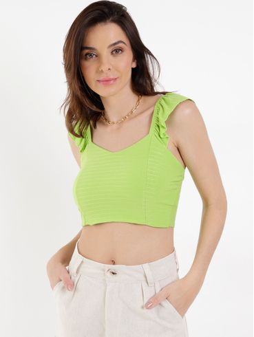 Top Cropped Autentique Feminino Verde