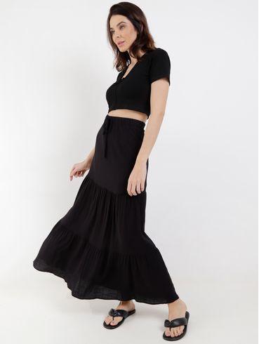 Blusa Cropped Feminina Preto
