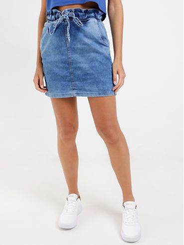 Saia Curta Clochard Jeans Feminina Azul