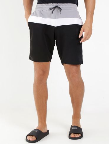 Bermuda Malha Masculina Preto/Cinza/Branco