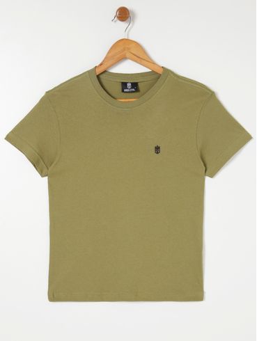 Camiseta Manga Curta Juvenil Para Menino - Verde