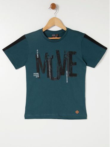 Camiseta Manga Curta Juvenil Para Menino - Verde