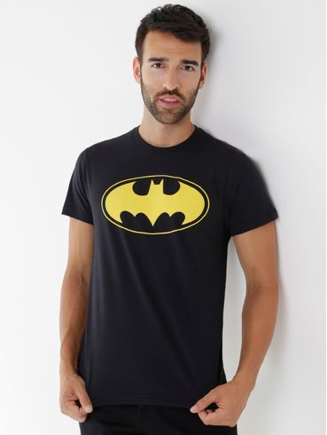 Camiseta Manga Curta Batman Masculina Preto
