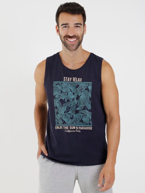 Camiseta Regata Masculina Azul Marinho