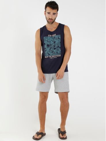 Camiseta Regata Masculina Azul Marinho