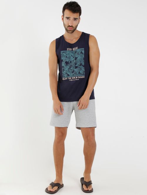 Camiseta Regata Masculina Azul Marinho