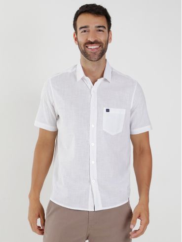 Camisa Manga Curta Masculina Branco
