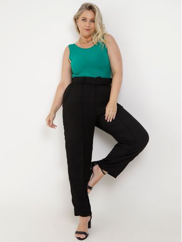 Blusa Regata Básica Autentique Plus Size Feminina Verde Escuro