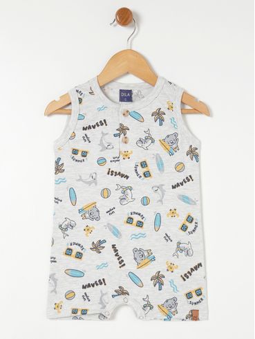 Macacão Infantil Para Bebê- Cinza