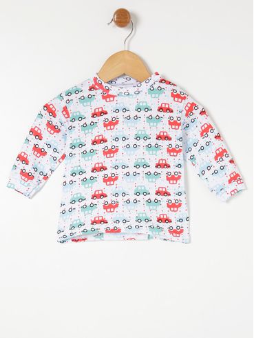 Camiseta Manga Longa Estampada Infantil Para Bebê - Aleatório