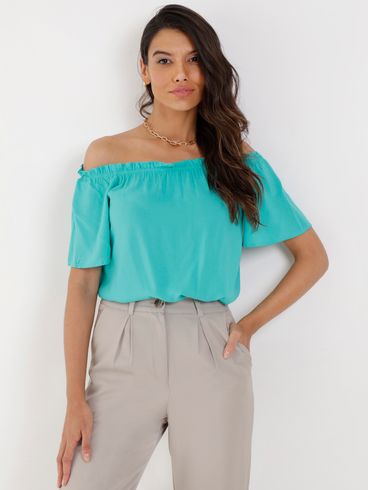 Blusa Ciganinha Feminina Azul