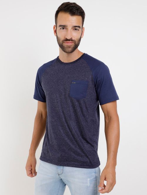 Camiseta Manga Curta Raglan Full Surf Masculina Azul Marinho