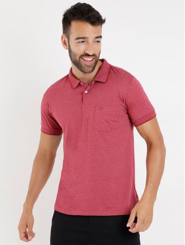 Polo Manga Curta Vilejack Masculina Vermelho