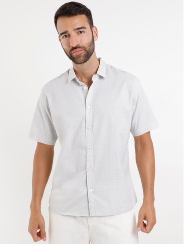 Camisa Manga Curta Masculina Cinza