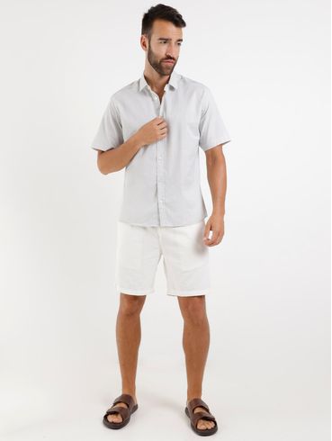 Camisa Manga Curta Masculina Cinza