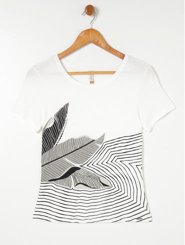 Blusa Manga Curta Feminina Branco