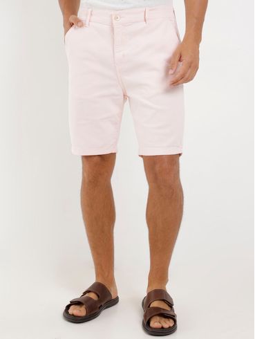 Bermuda Chino Sarja Masculina Rosa