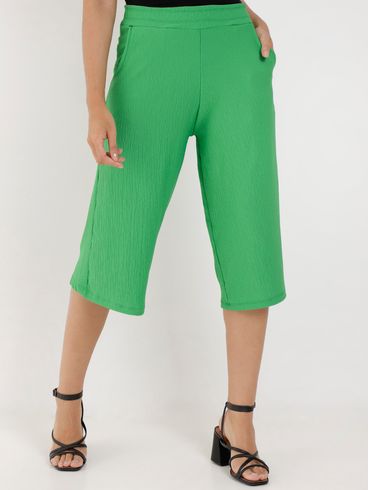 Calça Pantacourt Feminina Verde