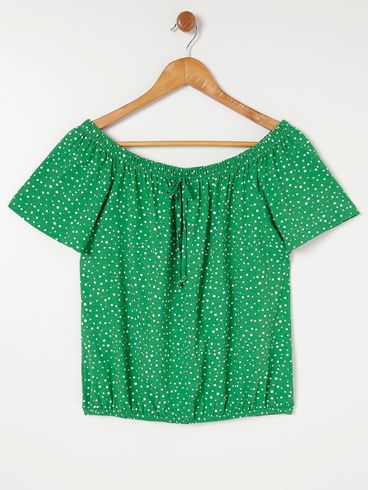Blusa Ciganinha Plus Size Feminina Verde