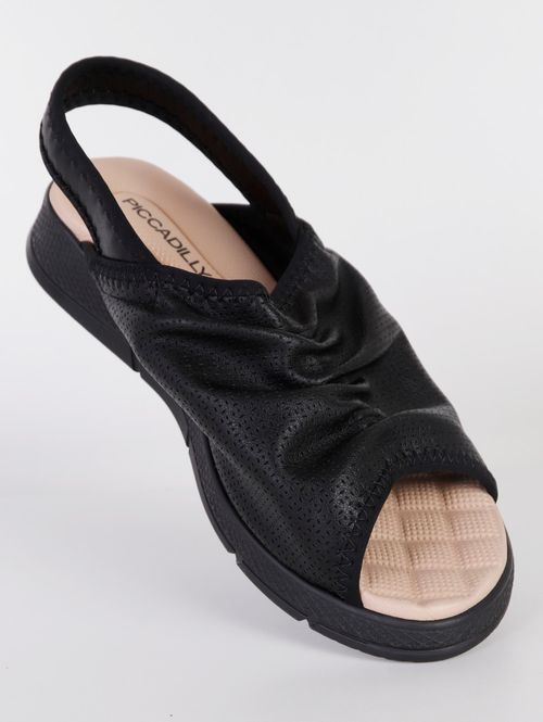 Sandália Rasteira Piccadilly Feminina Preto