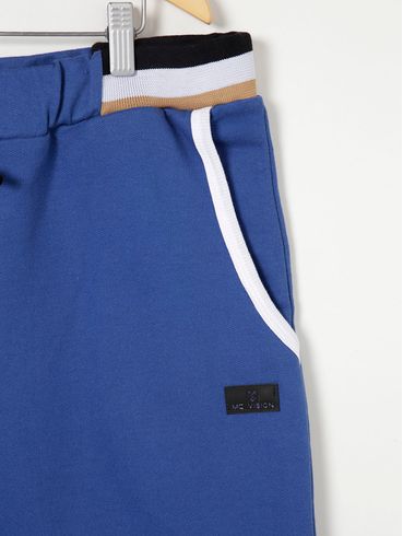 Bermuda Moletinho Plus Size Masculina Azul Marinho