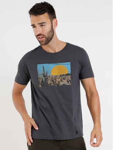 Camiseta Manga Curta Masculina Preto