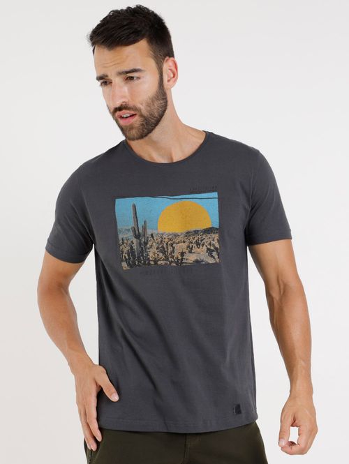 Camiseta Manga Curta Masculina Preto