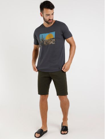 Camiseta Manga Curta Masculina Preto