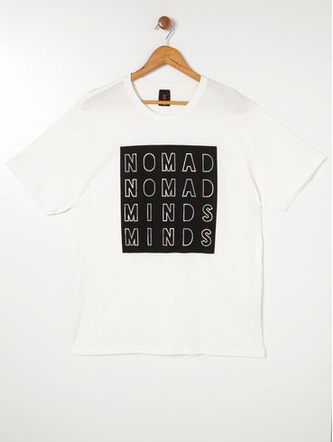 Camiseta Manga Curta Plus Size Masculina Off white