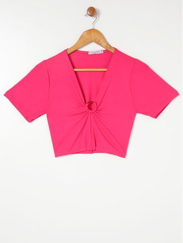 Blusa Cropped Feminina Rosa