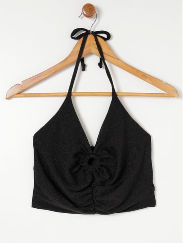 Top Cropped Autentique Feminino Preto