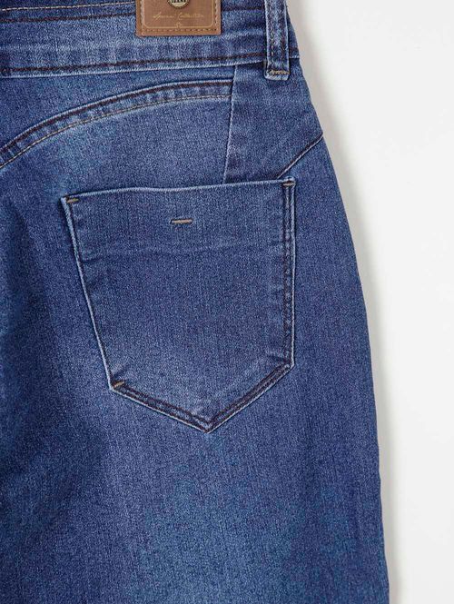 Bermuda Jeans Maria João Feminina Azul